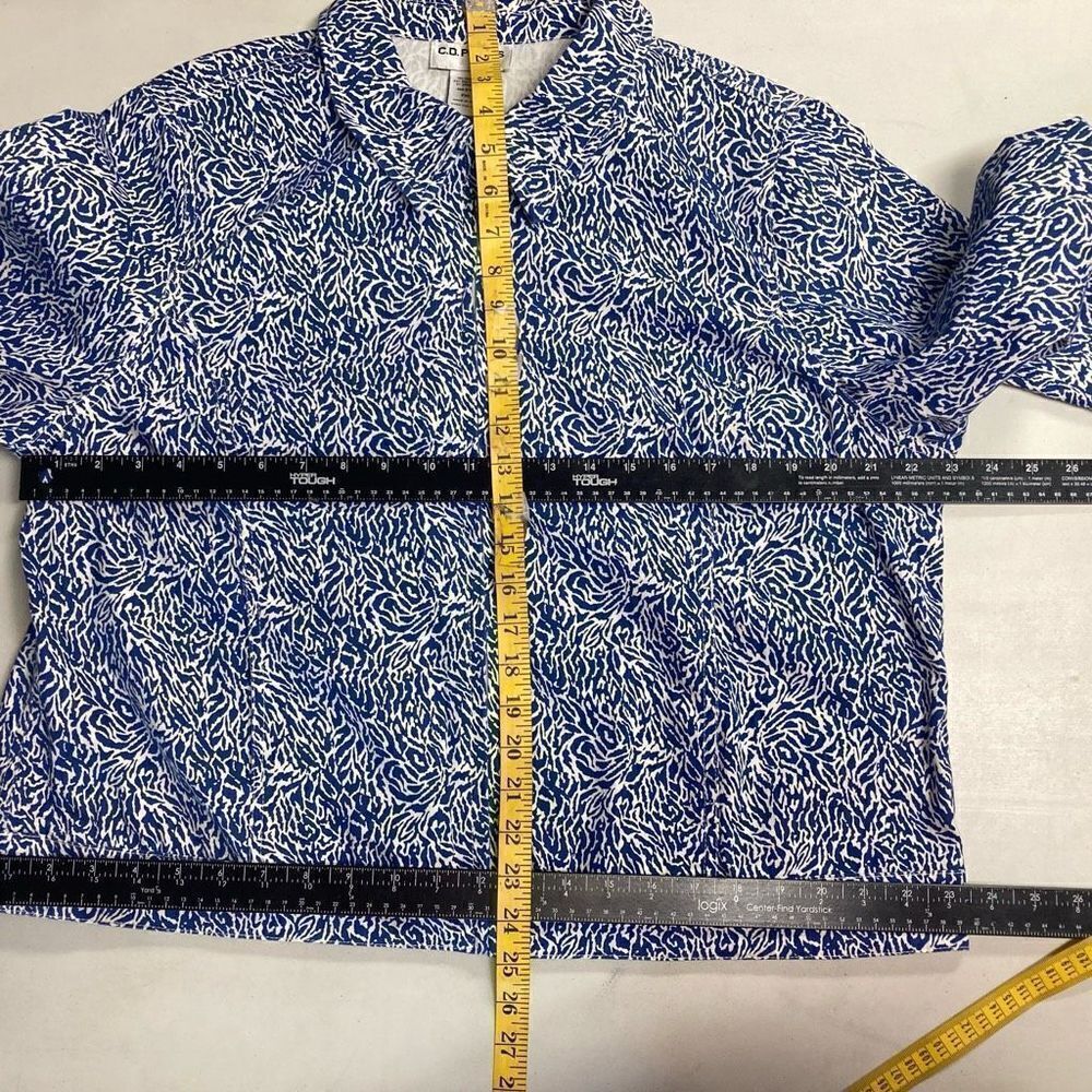 C.D. PETITES Women’s Paisley Jacket Size PXL Blue & White‎ - Picture 10 of 10